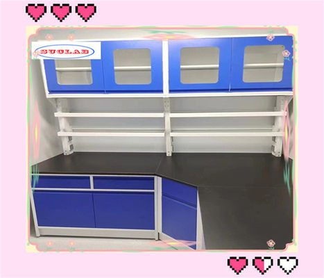 좋은 가격 조절 가능한 유리 선반을 가진 통치 프레임에 대한 냉 laminated 강철 화학 실험실 벤치 온라인으로
