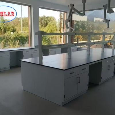 좋은 가격 Full Steel Chemical Laboratory Workbench with 175° Buffer Hinge and Trespa Counter Tops 온라인으로
