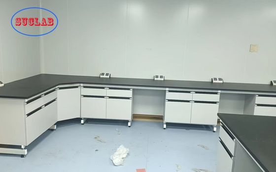 좋은 가격 Custom Chemistry Laboratory Bench with Epoxy Resin  Countertops and Customizable Dimension L*1500/750 W *800 /850mm H 온라인으로